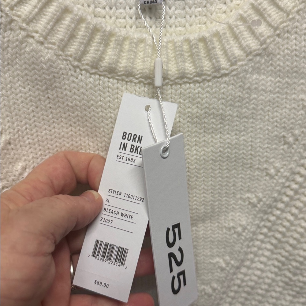 525 America BILLIE: THICK THIN VEST in Bleach White Size XL Retail $89 - Picture 7 of 7